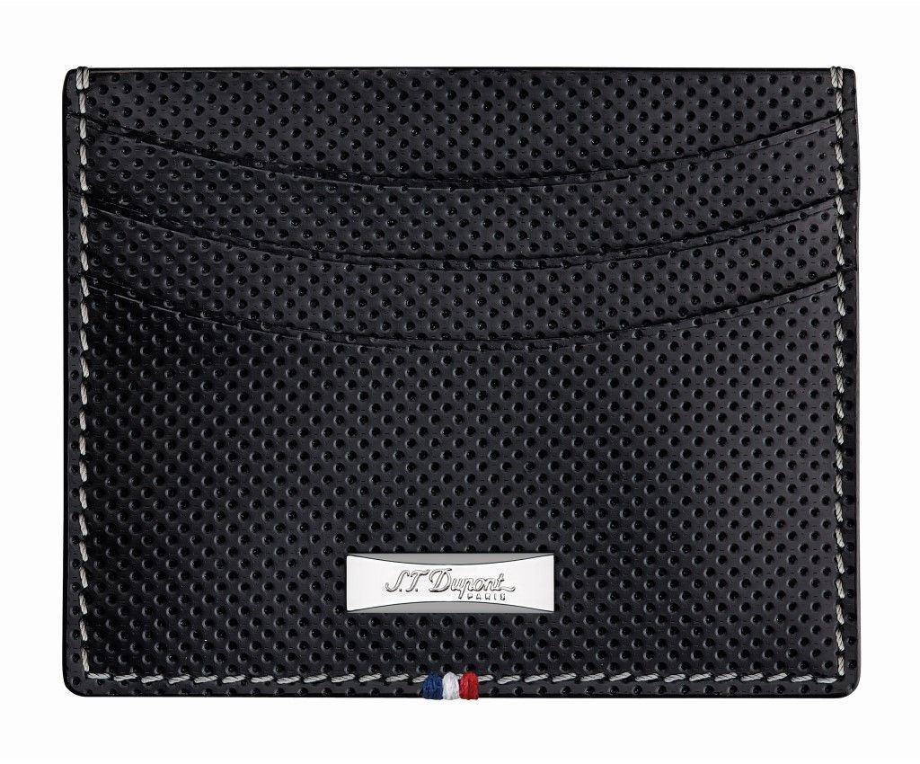 Defi Black Perforated Leather Card Holder